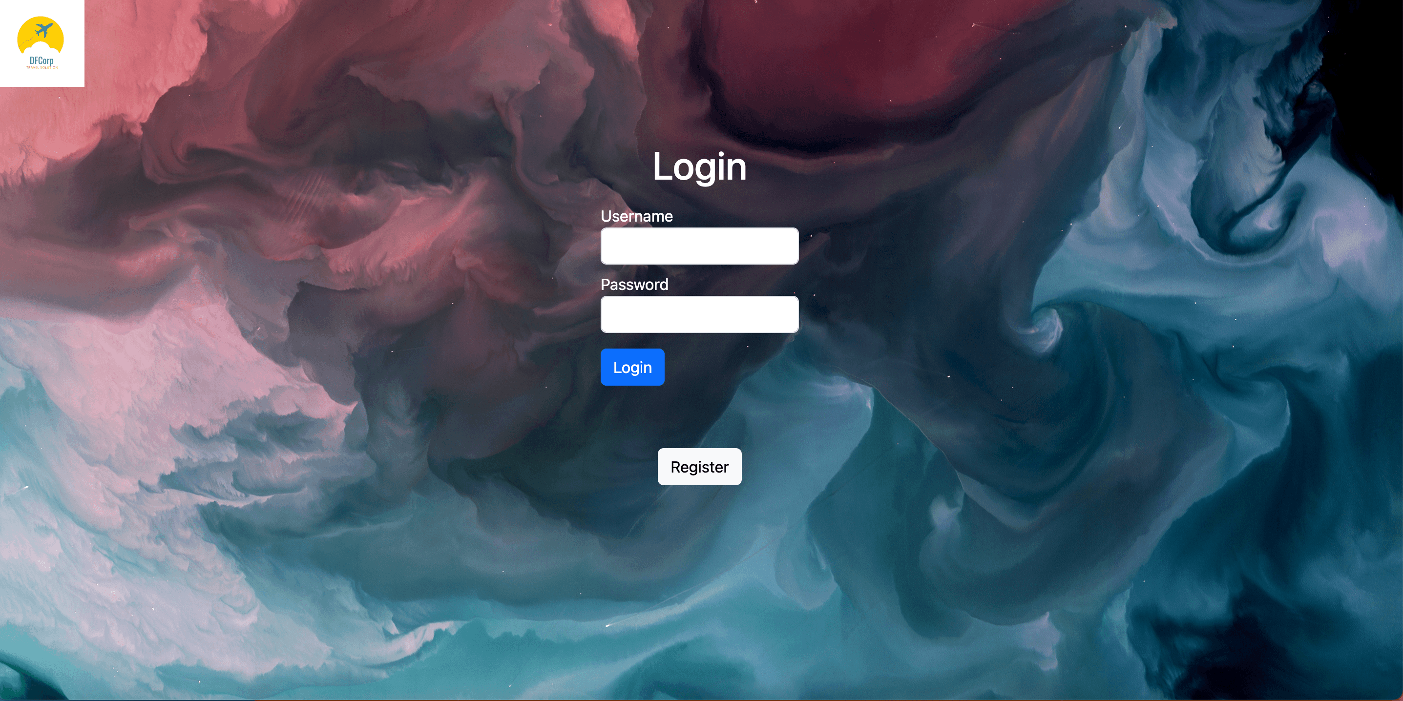 screenshot of login form